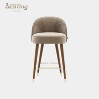 Tabouret de bar simple et moderne pour la maison, mobilier décontracté pour café, chaise haute personnalisée faite à la main, tabouret de bar moderne en velours