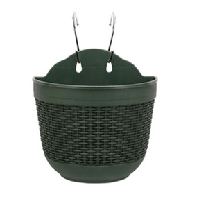 Plastic Wall <strong>Planters</strong> Hanging Flower Plant Pots ,Half Round Plant Holders With S <strong>Hooks</strong> for Fence, Balcony or Rails - Product Image 1