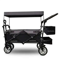 Wagon de plage de pique-nique avec grandes roues et auvent chariot pliant chariot pliable