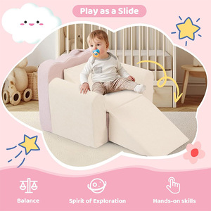 Children's <b>Sofa</b> Bed Folding With Handrails High Elasticity Foam Fabric Unisex Nap Chair For <b>Kids</b> - Product Image 3