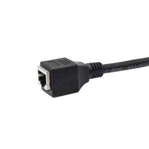 M12 Wire Waterproof Connector Injection Molded M12 X Coded 8pin Straight Male Plug Turn RJ45 Female CAT 6A Ethernet <b>Cable</b> - Product Image 4