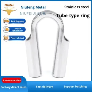 304 Edelstahlrohr-Hülse, Hühnerherzring, Stahlseil, Hochleistungs-Schutzhülse, U-förmig, breite Öffnung, rostfrei - Product Image 3