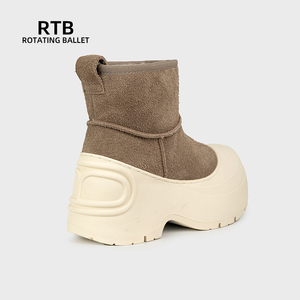 Frauen wasserdichte Kuh Wildleder Leder Schneeschuhe Wolle gefüttert dicke Sohle warme Winters chuhe - Product Image 3