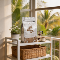 Emballage de café à haute barrière avec soufflet, en Mylar, avec valve et fermeture éclair refermable, impression de logo personnalisée pour le stockage des grains de café