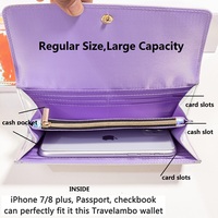 Dompet Wanita Kulit PU Fashion Kapasitas Besar Fitur Multifungsi Penutup Panjang Tombol Portabel