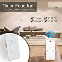 Interrupteur mural intelligent WiFi Tuya 1 gang US, interrupteur à bouton poussoir unipolaire, panneau tactile, télécommande sans fil, 240V, sans vis