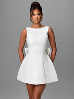 Robe Fourreau Mini RedPeony d'Été Vestidos Femme 2025 Robes Élégantes Sexy Robe de Soirée Blanche Perles Dos Nu Nœud