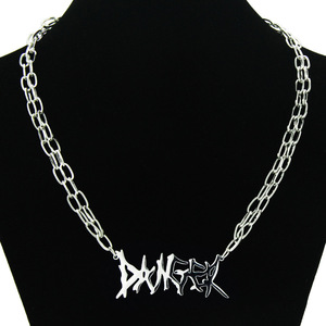 Hip Hop Hipster Collarbone <b>Chain</b>, Retro Letter <b>Titanium</b> Steel Splicing Necklace Neck <b>Chain</b> Tanjing Fashion Lijing Necklace - Product Image 1