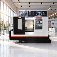 Tour CNC à lit incliné entièrement automatique haute performance, conception horizontale pour le tournage de précision des métaux