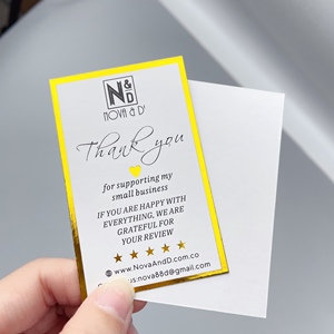 Tarjetas de Regalo Empresariales con Borde Dorado Personalizado, Impresión a Todo Color, Logotipo de Marca Personalizado, Tarjetas de Agradecimiento al por Mayor para Tiendas en Línea - Product Image 5