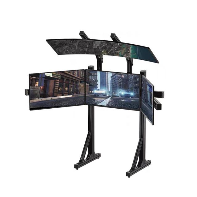 4040 4080 Series Custom Four-Screen TV Monitor Stand 6000 Series T Slot Aluminum Extrusion Profiles Bending Cutting Processing