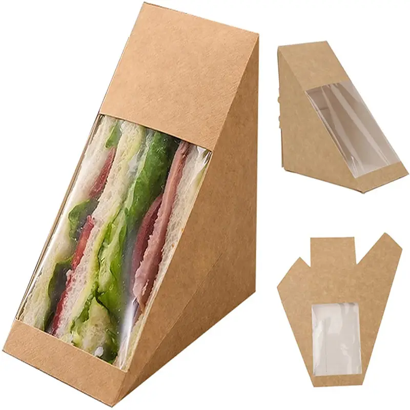 Cardboard triangle wrap sandwich box for packaging