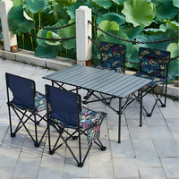 Ensemble table et chaises pliantes 4 places ODM OEM en acier carbone, durable et portable, pour camping, événements, festivals, vente en gros