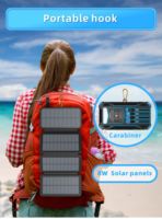 Banque d'alimentation solaire sans fil 27000mAh - Chargeur solaire portable avec 4 câbles et 4 panneaux solaires