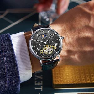 Montre mécanique pour homme en acier inoxydable 2025 – Nouveauté tendance avec cadran noir simple et bracelet en céramique, style personnalisé et couronne élégante - Product Image 1