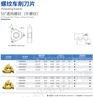 Carbide Threading Inserts 16ER/IR 22ER/IR PVD Coated for CNC Metal Cutting Factory Direct Price