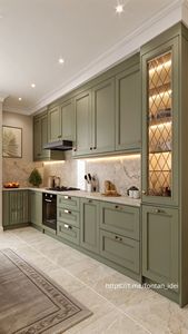 Armoires de <span class=keywords><strong>cuisine</strong></span> Shaker peintes sur mesure de qualité supérieure avec panneaux en mélamine, design moderne en forme de L, plinthe dorée, éclairage LED - Product Image 2