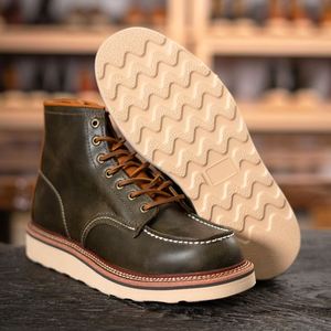New Winter Autumn Men's Ankle Leather Boots Genuine Leather Upper Waterproof Breathable Outdoor Mountaineering Cowhide Work - Product Image 4