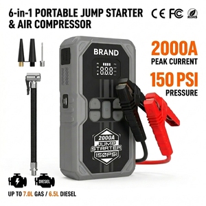 Démarreur de <span class=keywords><strong>voiture</strong></span> Boltpower 2000A avec compresseur d'air, booster de batterie 12V 16000mAh et gonfleur de pneus portable <span class=keywords><strong>pour</strong></span> camion - Product Image 1