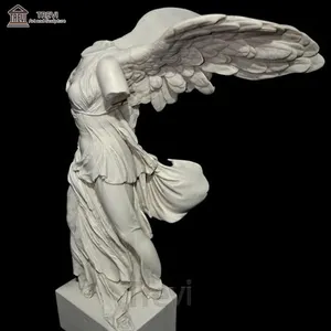 Özelleştirilmiş yaşam boyutu açık dekorasyon yunan zafer tanrıçası Samothrace mermer heykel