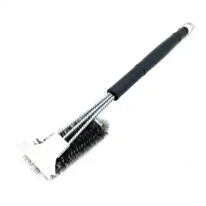 Replaceable Spring Stainless Steel Baking Brush BBQ outside Cleaning Brush BBQ Tool