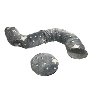 Glow Dark Kitty Spielzeug Katze Tunnel Bett Rohr Kissen Selbst leuchtende Flanell Stoff Solid Pattern Crinkle Plüsch Ball Colla psible Design - Product Image 3