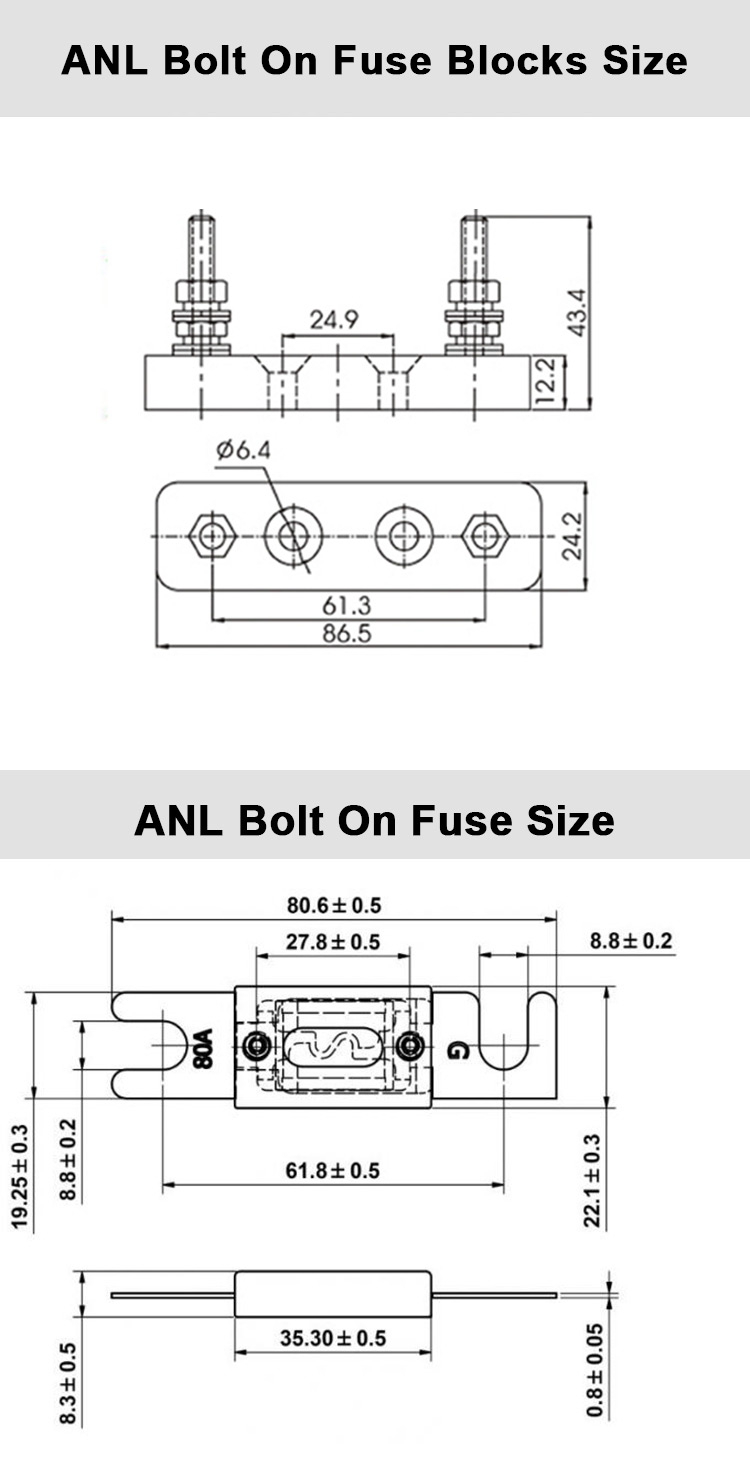 ANL-H8 ANL Blade Inline Fuse Block Holder for Car Vehicle Marine Audio Battery Auto Parts