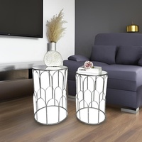 Ensemble de 2 tables basses en métal doré, décoratives, en fer, écologiques, style américain, mobilier moderne pour la maison, salon, vente en gros