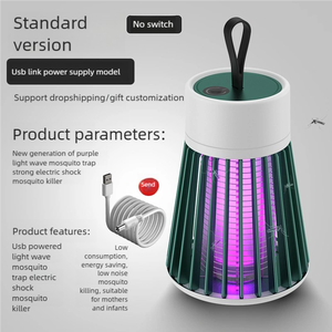 Lampe anti-moustiques électrique pour chambre à coucher à l'intérieur du ménage tueur de mouches avec répulsif et fonction de choc électrique - Product Image 5