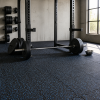 Dalles de sol en caoutchouc souple antidérapantes EPDM pour aire de jeux intérieure/extérieure, tapis de sol emboîtables pour salle de sport avec absorption des chocs et imperméabilisation