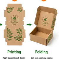 Boîte d'expédition pliable écologique en carton ondulé, emballage personnalisé avec logo pour le commerce électronique