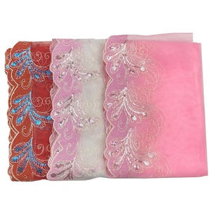 Ethnic Style Scalloped Embroidery <strong>Lace</strong> Band <strong>Trim</strong> Ribbon Tape French Tulle swiss Voile <strong>Sequin</strong> Border <strong>Net</strong> for Doll Skirt - Product Image 2