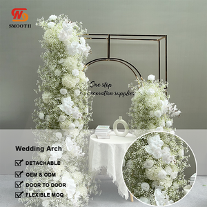 Arco de Flores en Forma de Corazón de Seda Artificial Blanca Hecho a Mano, Elegante Decoración para Bodas, Fondo Suave para el Día de San Valentín - Product Image 5