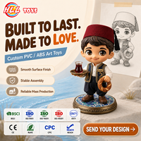 Figur Anak Laki-laki Turki PVC ABS Kustom dengan Fez Merah, Rumbai, Nampan Teh, Cincin Wijen, Roti, Koleksi, Bersertifikat CE EN71 CPC