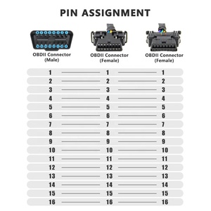 Cáp Nối Phẳng OBD2 16 Chân Đực Sang Cái Chất Lượng Cao Cáp Tự Làm 16 Chân OBD2 Y Hỗ Trợ 12V 24V - Product Image 4