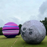 Ballon lunaire gonflable personnalisé imprimé avec LED lumineuses, lune gonflable, Mars et huit planètes pour la décoration extérieure des magasins