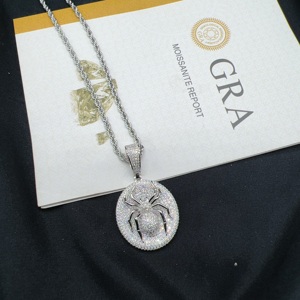 Precio de fábrica: Colgante de plata de ley S925 con moissanita VVS, diseño de araña, personalizado, estilo Hip Hop, con incrustaciones de circonitas, pasa la prueba del diamante, bajo MOQ - Product Image 4