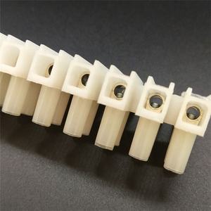 Bloc de bornes de traversée électrique PA10 à 3 pôles, 3 broches, boîtier en nylon blanc, bande de bornes - Product Image 3