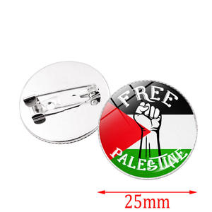 Hot Selling Custom Palestine Brooch Cheap Palestine Flag <b>Pin</b> <b>Metal</b> Round Palestine <b>Pin</b> Brooch - Product Image 4