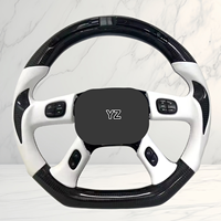 Volante Deportivo Personalizado de Cuero YZ con Fibra de Carbono Brillante y LED para GMC Sierra Yukon Hummer Silverado Tahoe Suburban Escalade