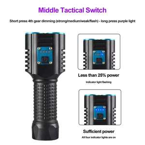 Fuente de <span class=keywords><strong>luz</strong></span> dual Recargable P50 Detección de fluorescencia Linterna <span class=keywords><strong>Luz</strong></span> blanca UV 365nm Multifuncional Impermeable USB IP65 - Product Image 4