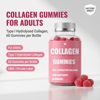 Gummies de collagène hydrolysé de type I pour adultes, beauté quotidienne, 60 unités