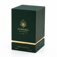 Boîte Cadeau Vide Haut de Gamme Personnalisée pour Parfum Arabe Oud Attar, avec Base et Couvercle en Lamination Mate et Estampage à Chaud, Doublée d'un Éponge