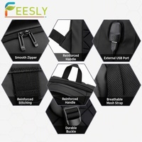 Sac à dos d'affaires personnalisé avec logo, fermeture éclair, compartiment pour ordinateur étanche et antichoc, durable, pour le bureau et les voyages
