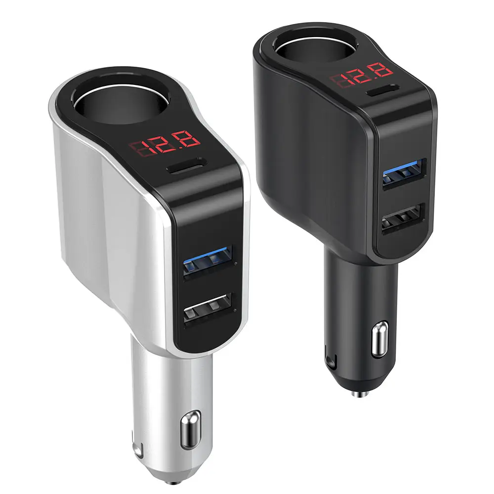 120W Car Charger 3.1A Dual USB 20W Type C fast car charger Cigarette Lighter Socket for sam-sung Mobile Phones car accessories