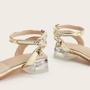 Sandali con Tacco Alto <span class=keywords><strong>per</strong></span> Bambine, Primavera 2026, Nuovi con Fiore di Cristallo e Fiocco, in Pelle PU, Comodi e Casual - Product Image 3