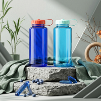 Bouteille d'eau en plastique de 400 ml/500 ml avec bouchon à vis, sans BPA, en Tritan, bouteille d'eau personnalisée avec bouchon à vis