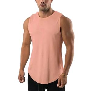 เสื้อกล้ามออกกำลังกายผู้ชาย ผ้าฝ้ายพีมา 100% 160GSM ทรงสปอร์ต ชายโค้งมน เสื้อผ้าสำหรับออกกำลังกายและเสื้อเข้ารูปโชว์กล้าม - Product Image 3