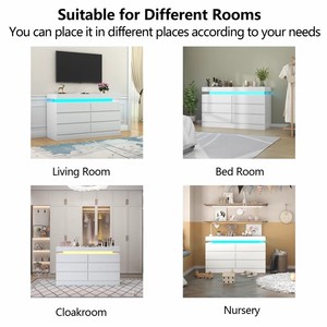 Milieu du siècle blanc coin stockage Accent placard armoire maison Simple longue Led <span class=keywords><strong>commode</strong></span> meubles armoire <span class=keywords><strong>en</strong></span> bois massif - Product Image 4