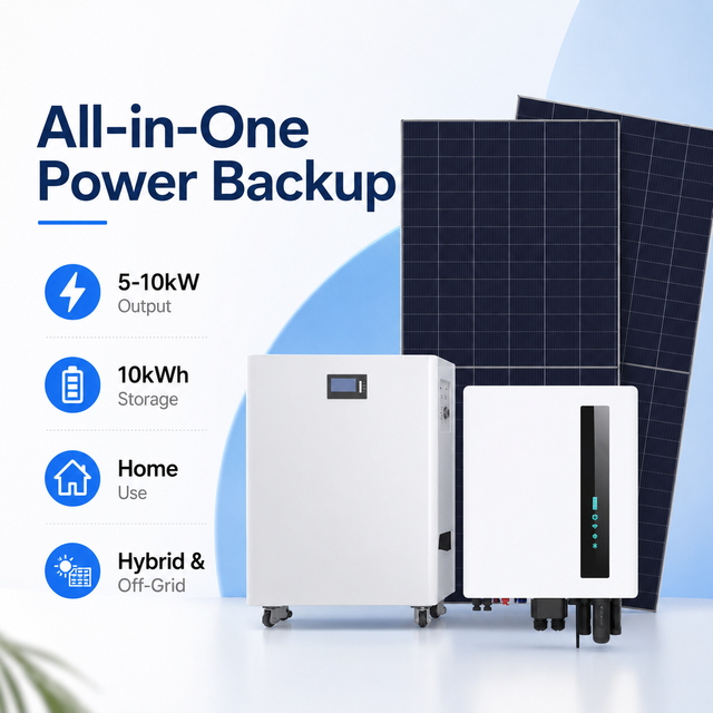 5kW 6kW 10kWh Home Hybrid Solar Energy System with Lithium Battery and MPPT Controller Hybrid Inverter